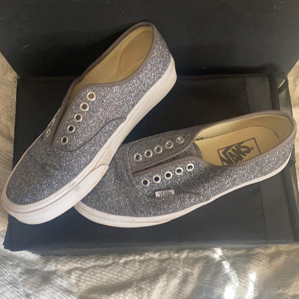 Metallic lace up vans